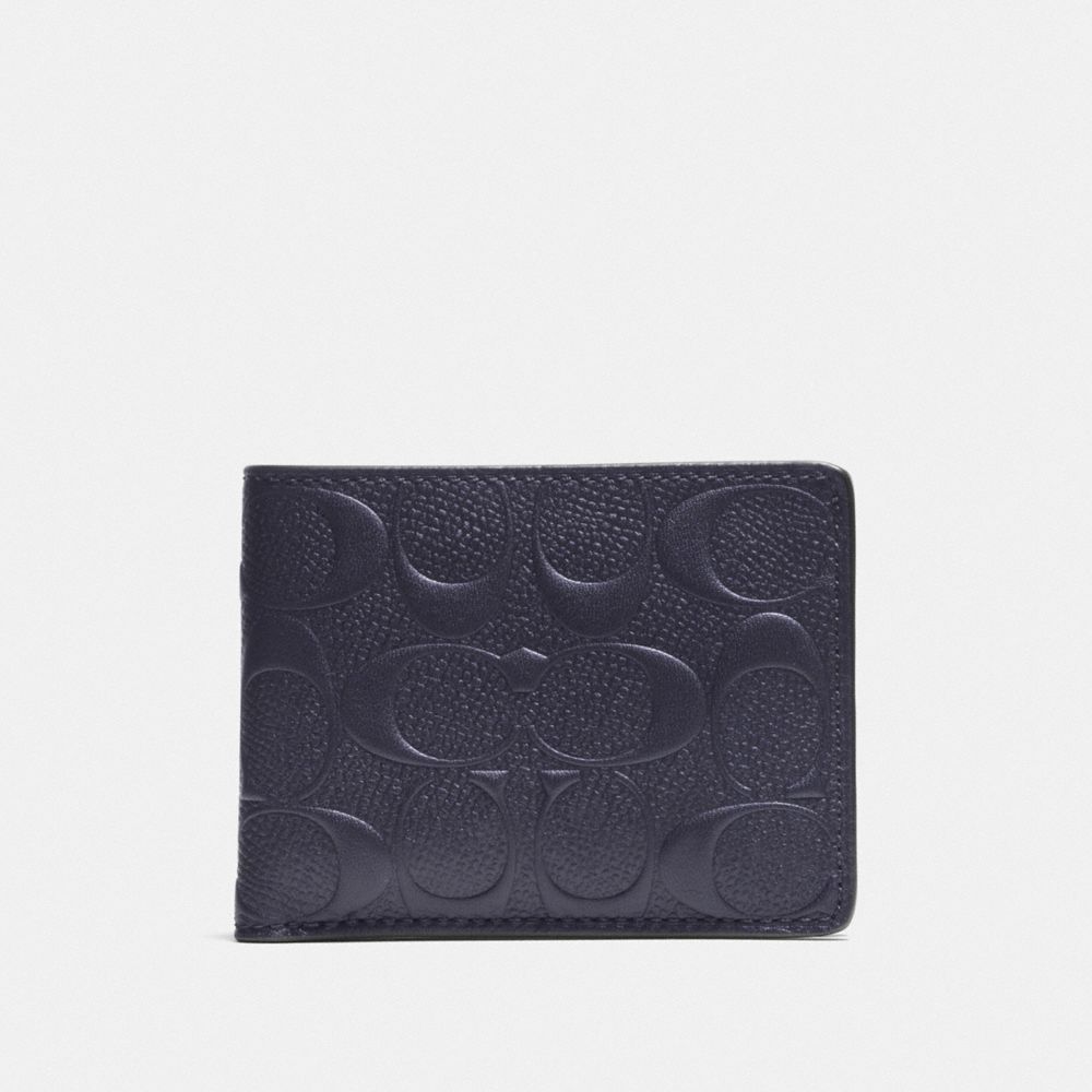 COACH F74962 Slim Billfold Wallet In Signature Leather MIDNIGHT
