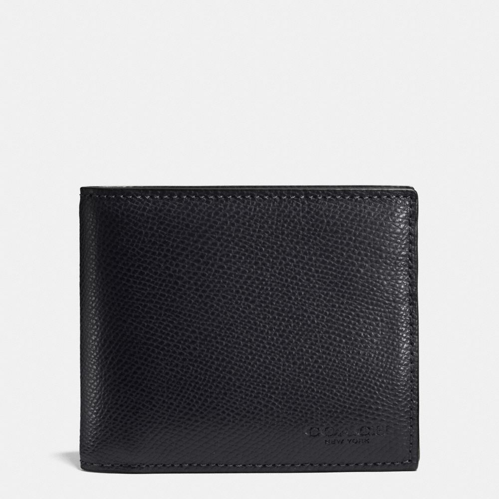 COACH F74974 Compact Id Wallet In Crossgrain Leather MIDNIGHT NAVY