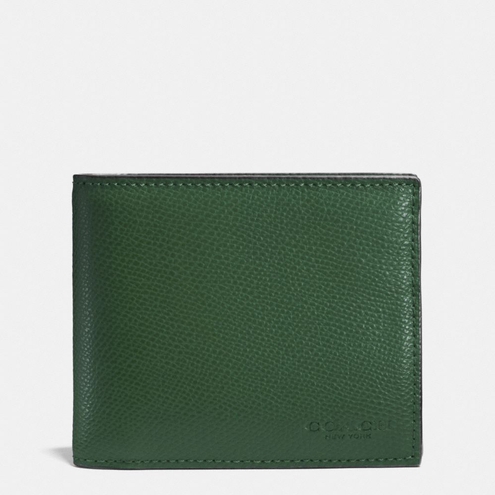 COMPACT ID IN CROSSGRAIN LEATHER - FERN - COACH F74974