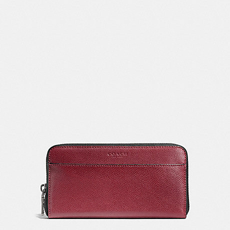 COACH F74977 ACCORDION WALLET IN CROSSGRAIN LEATHER BLACK-CHERRY