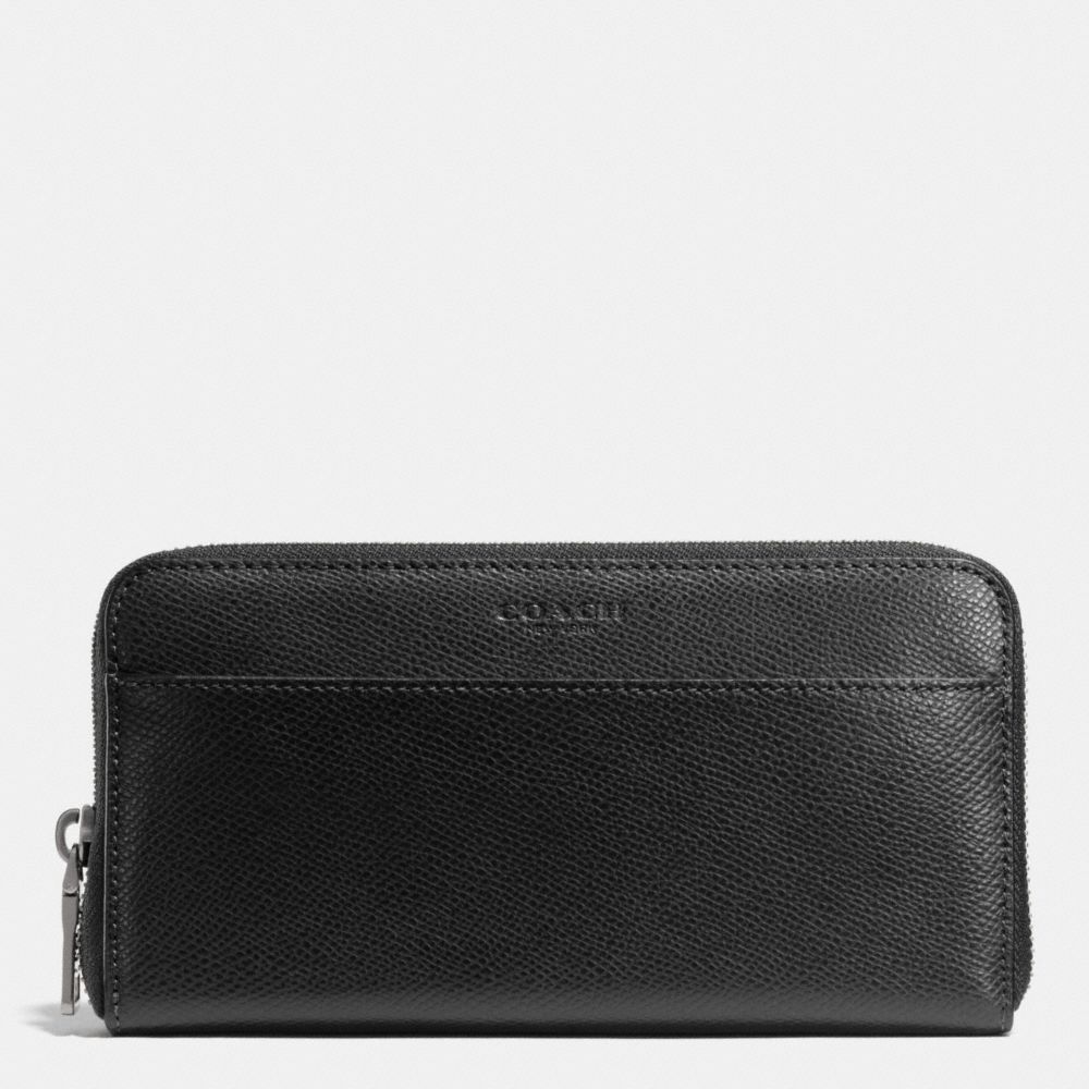 COACH f74977 ACCORDION WALLET IN CROSSGRAIN LEATHER BLACK