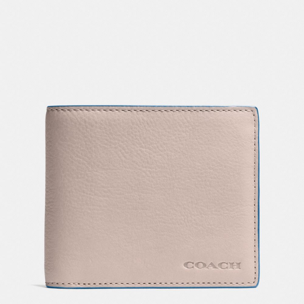 COACH COMPACT ID IN NOVELTY LEATHER -  GREY BIRCH - f74980