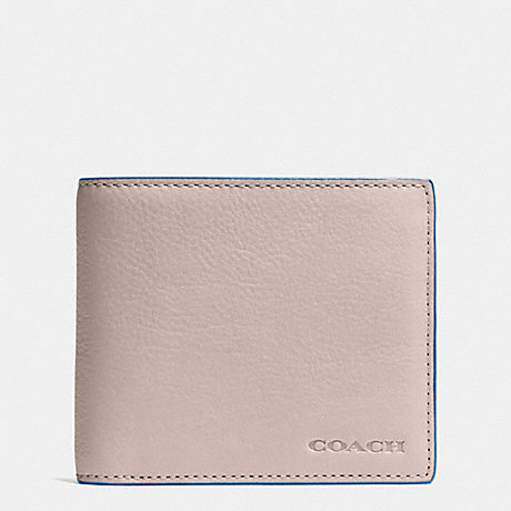 COACH F74980 COMPACT ID IN NOVELTY LEATHER -GREY-BIRCH