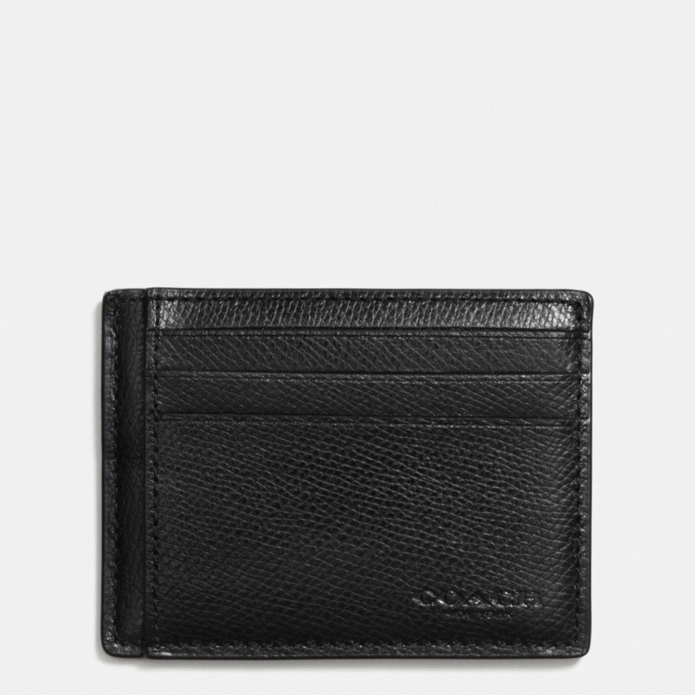 SLIM CARD CASE IN CROSSGRAIN LEATHER - BLACK - COACH F74983