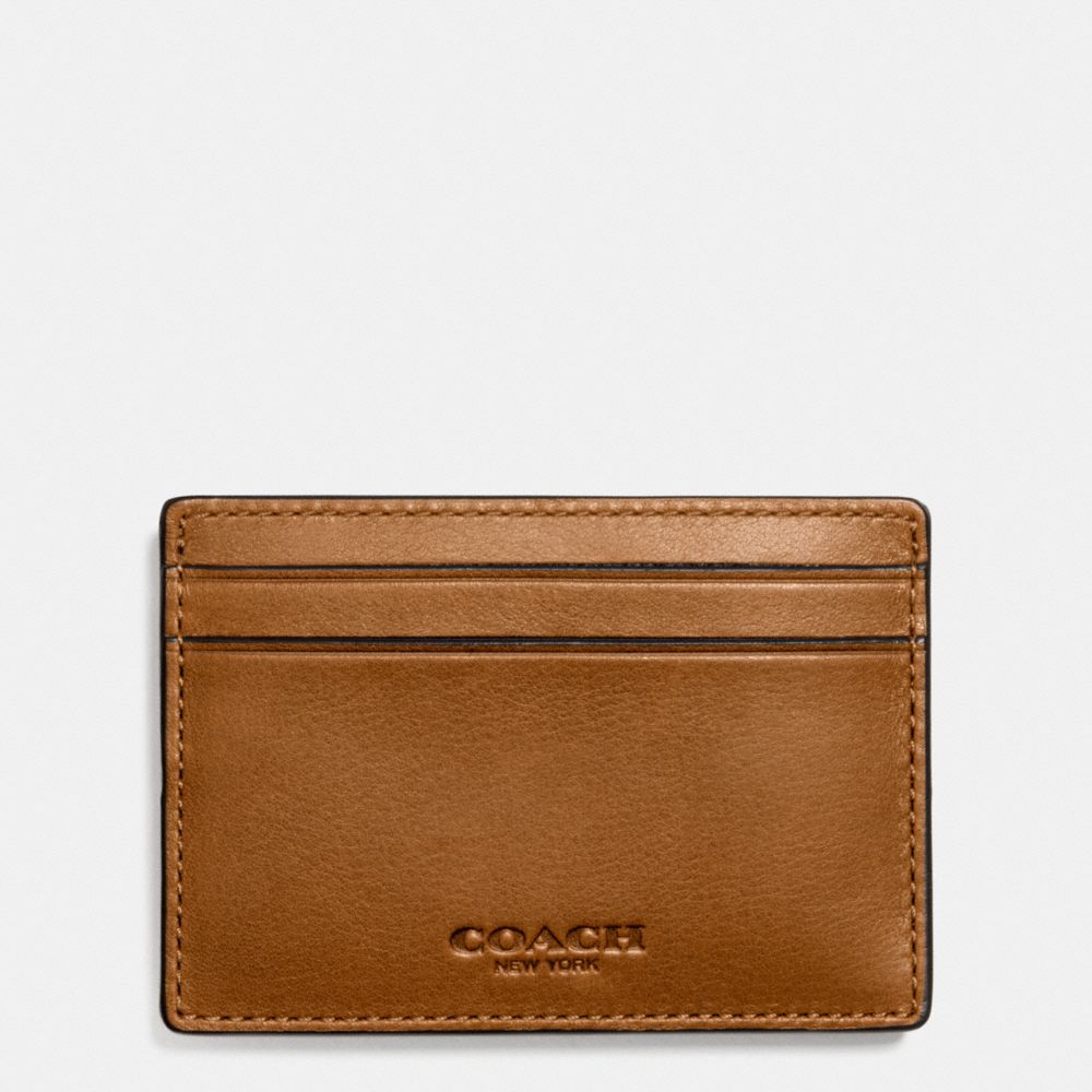 COACH F74985 Money Clip Card Case In Sport Calf Leather SADDLE