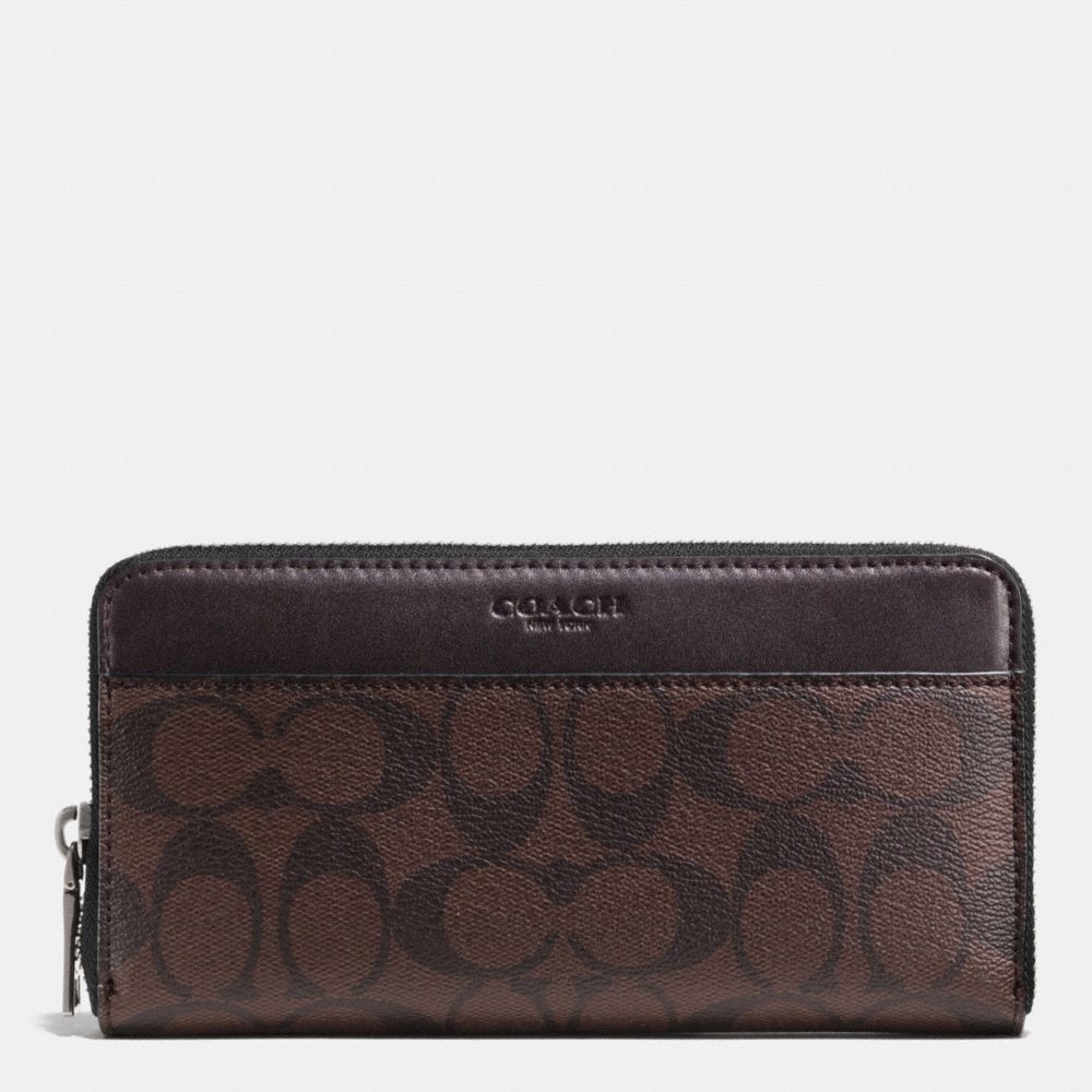 COACH F75000 - ACCORDION WALLET IN SIGNATURE MAHOGANY/BROWN