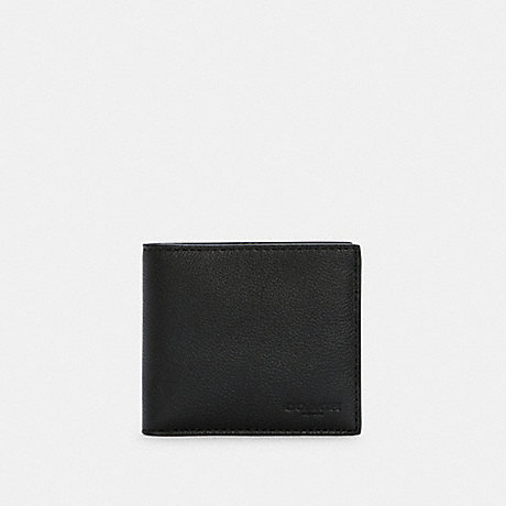COACH F75003 COIN WALLET IN SPORT CALF LEATHER BLACK