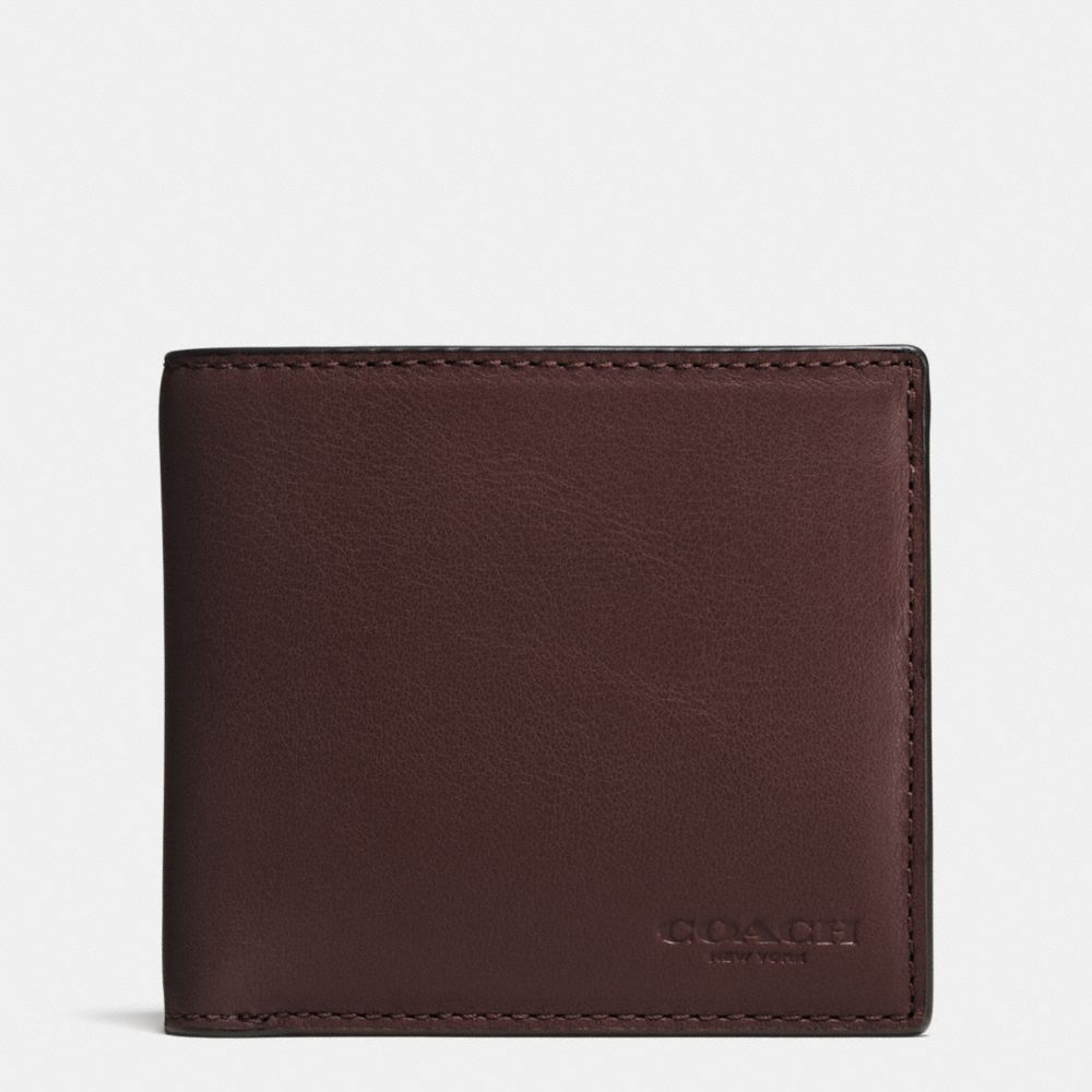 COIN WALLET IN SPORT CALF LEATHER - f75003 - MAHOGANY