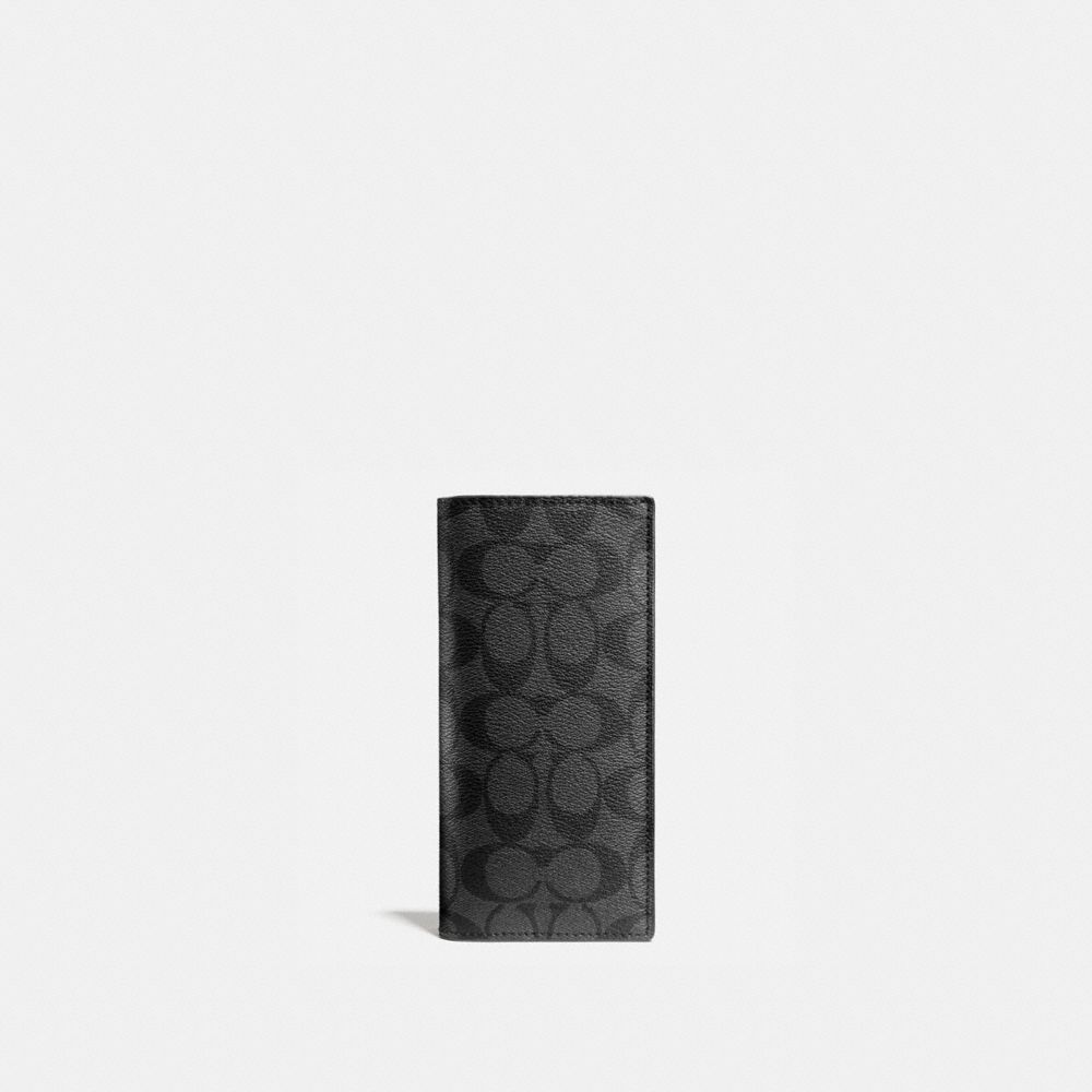 COACH F75013 - BREAST POCKET WALLET IN SIGNATURE CHARCOAL/BLACK