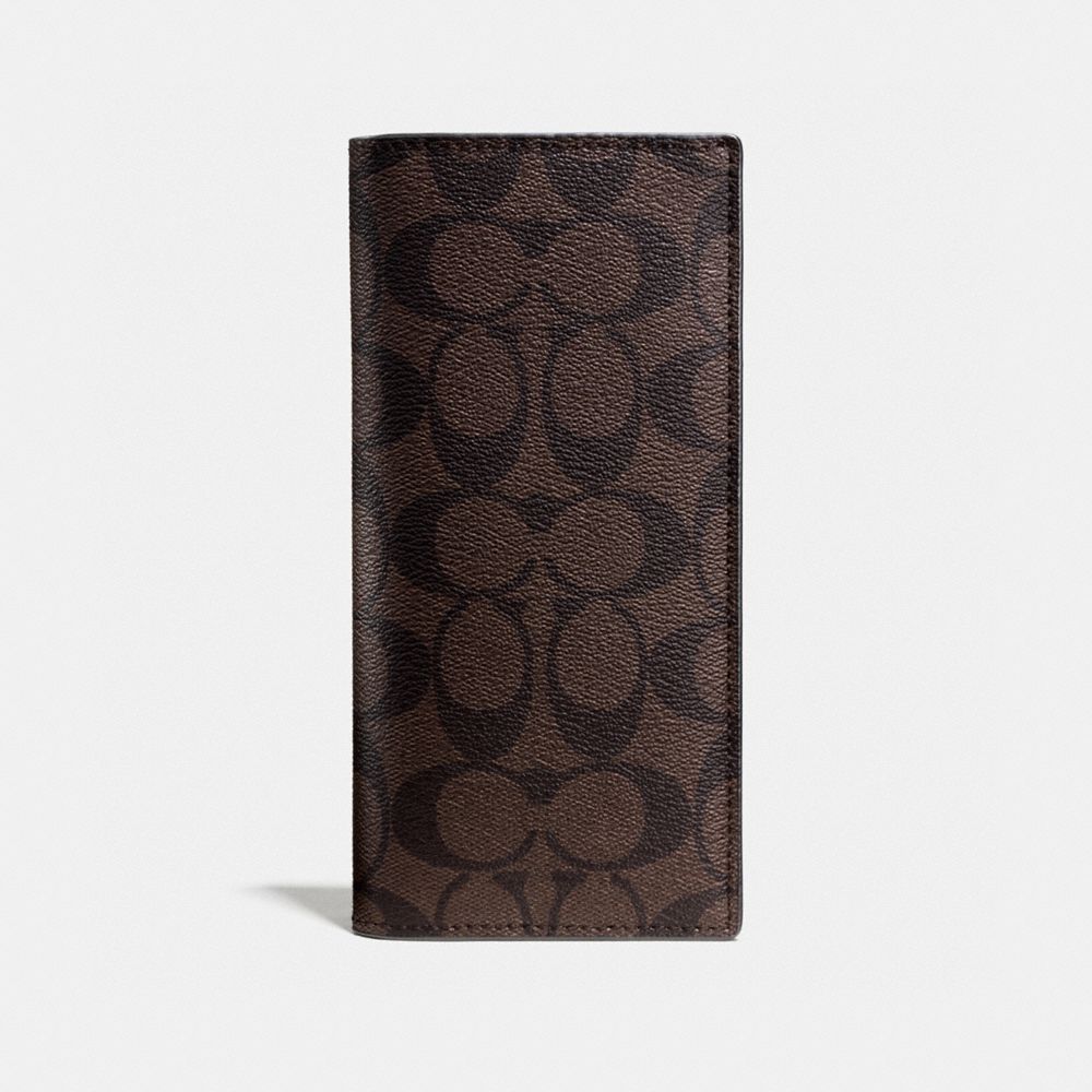 COACH f75013 BREAST POCKET WALLET IN SIGNATURE MAHOGANY/BROWN