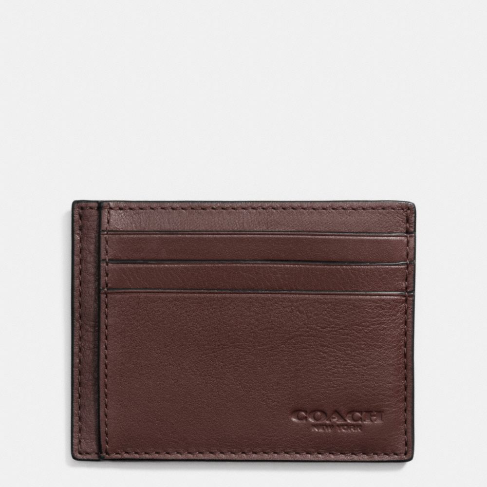 COACH F75022 Slim Card Case In Sport Calf Leather MAHOGANY
