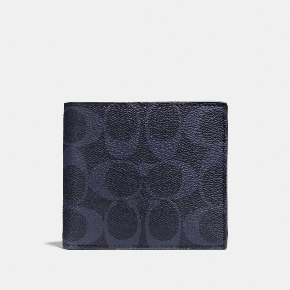 COACH DOUBLE BILLFOLD WALLET IN SIGNATURE - MIDNIGHT - F75083