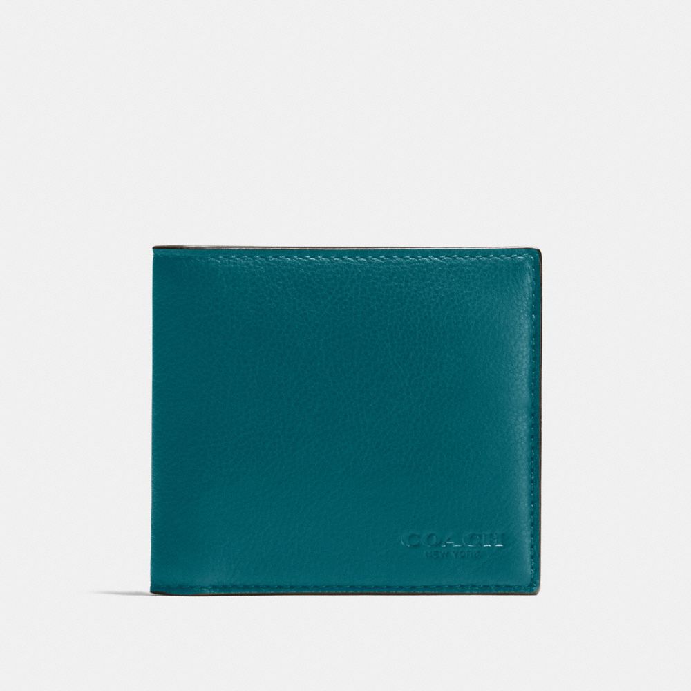 COACH F75084 Double Billfold Wallet In Calf Leather ATLANTIC