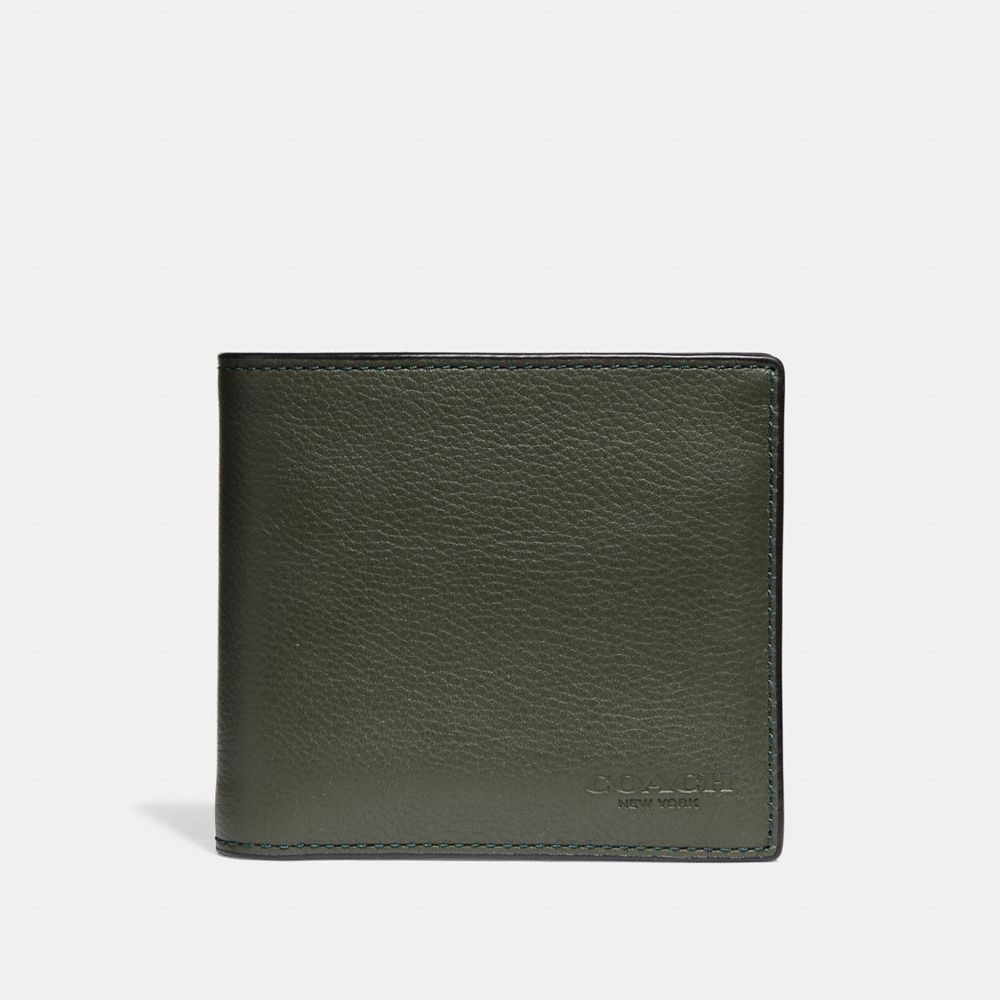 COACH F75084 Double Billfold Wallet DARK GREEN