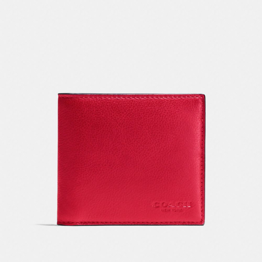 COACH F75084 Double Billfold Wallet TRUE RED