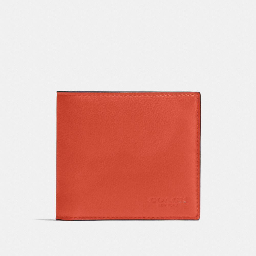 COACH DOUBLE BILLFOLD WALLET - RUSSET/BLACK ANTIQUE NICKEL - F75084