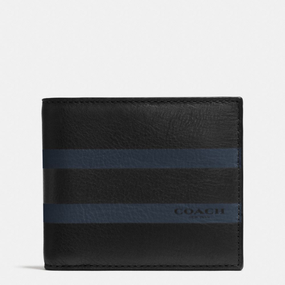 COMPACT ID WALLET IN VARSITY CALF LEATHER - BLACK - COACH F75086