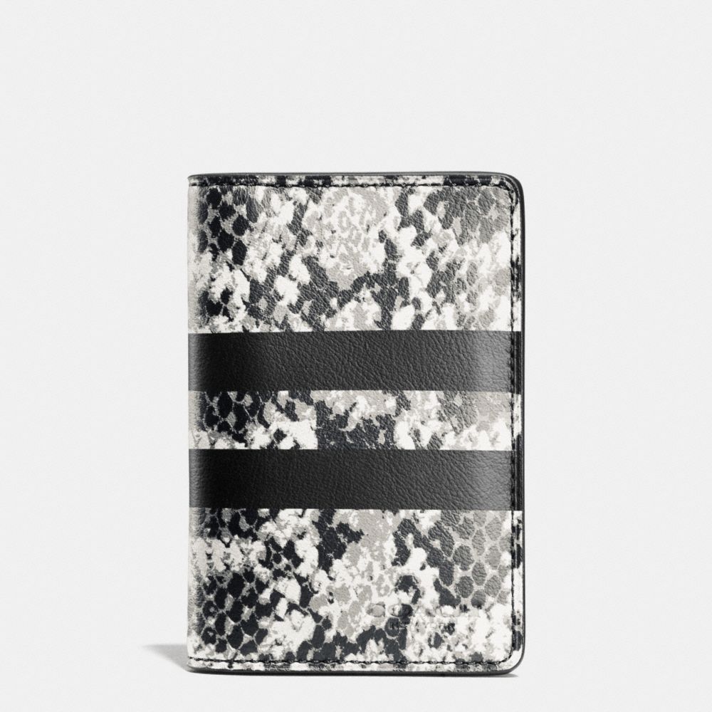 COACH CARD WALLET IN PYTHON STRIPE LEATHER - CHALK - f75179