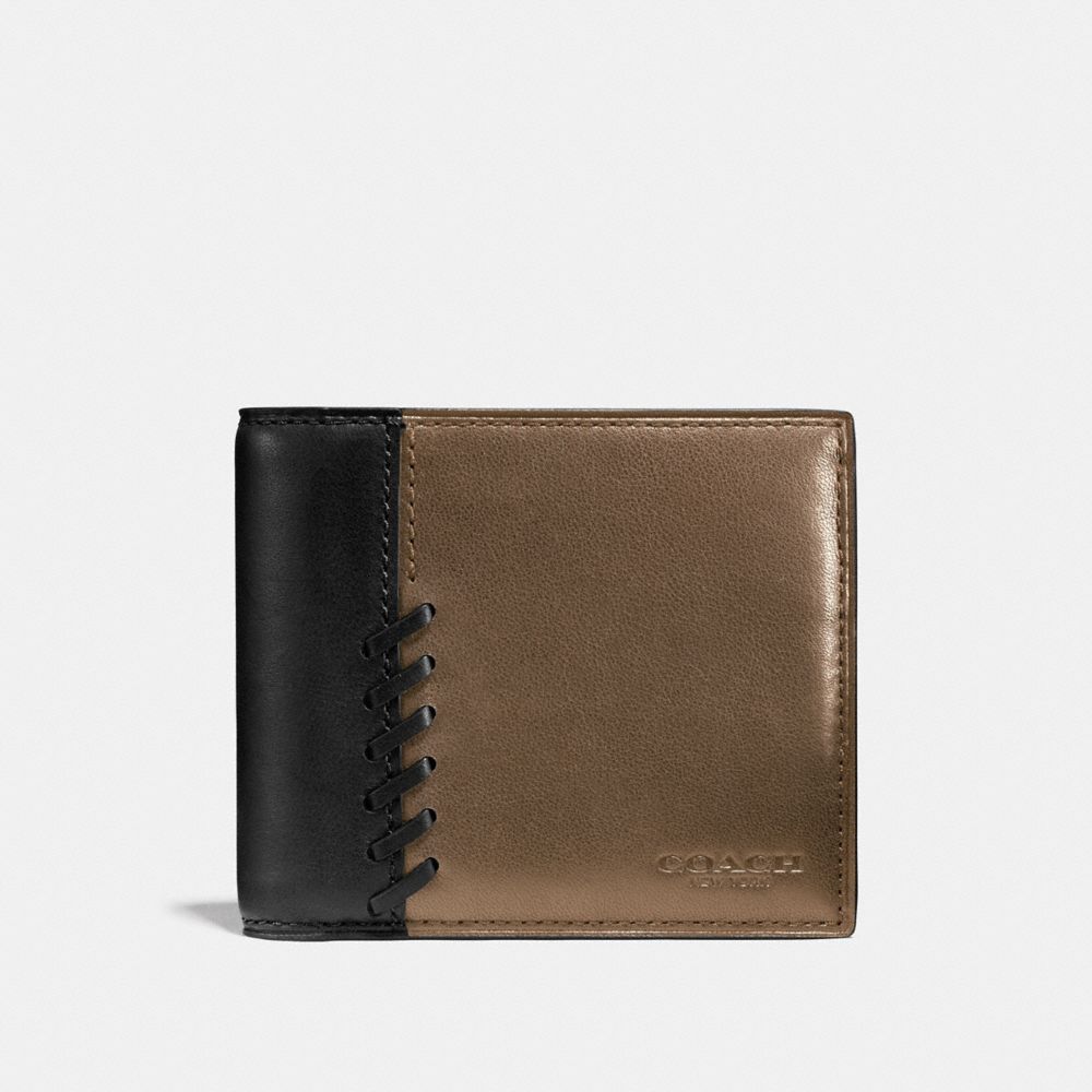 COACH F75193 RIP AND REPAIR COMPACT ID WALLET FATIGUE/BLACK