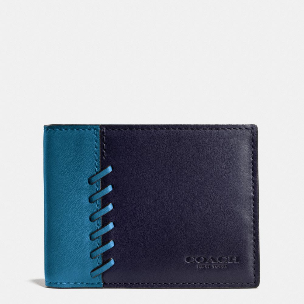 RIP AND REPAIR SLIM BILLFOLD WALLET IN SPORT CALF LEATHER - MIDNIGHT - COACH F75212