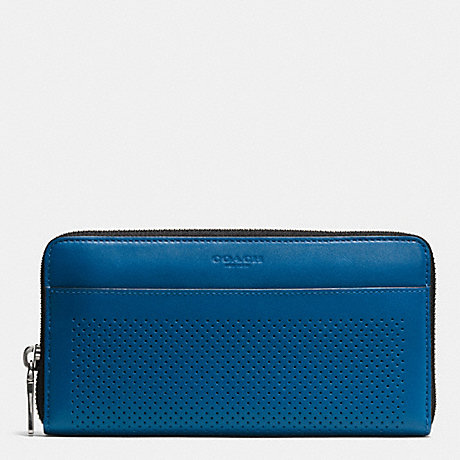 COACH ACCORDION WALLET IN PERFORATED LEATHER - DENIM - f75222