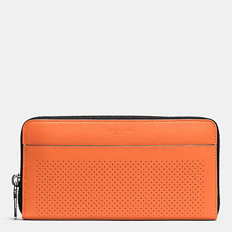 COACH F75222 ACCORDION WALLET IN PERFORATED LEATHER ORANGE