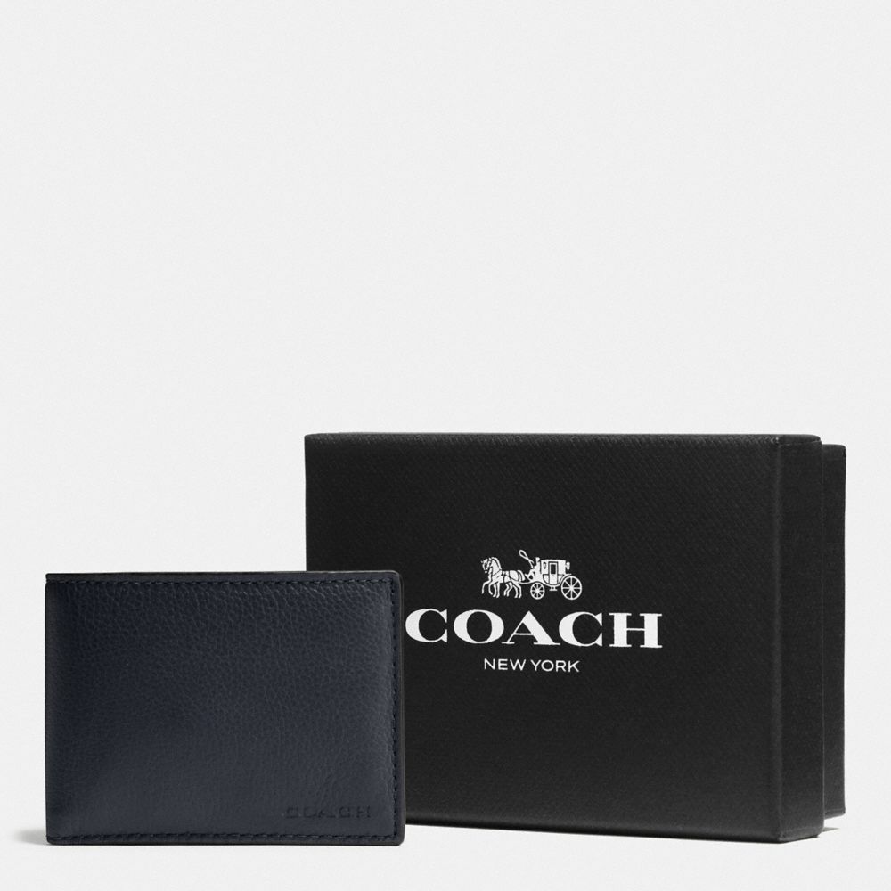 COACH F75305 - BOXED SLIM BILLFOLD ID WALLET MIDNIGHT