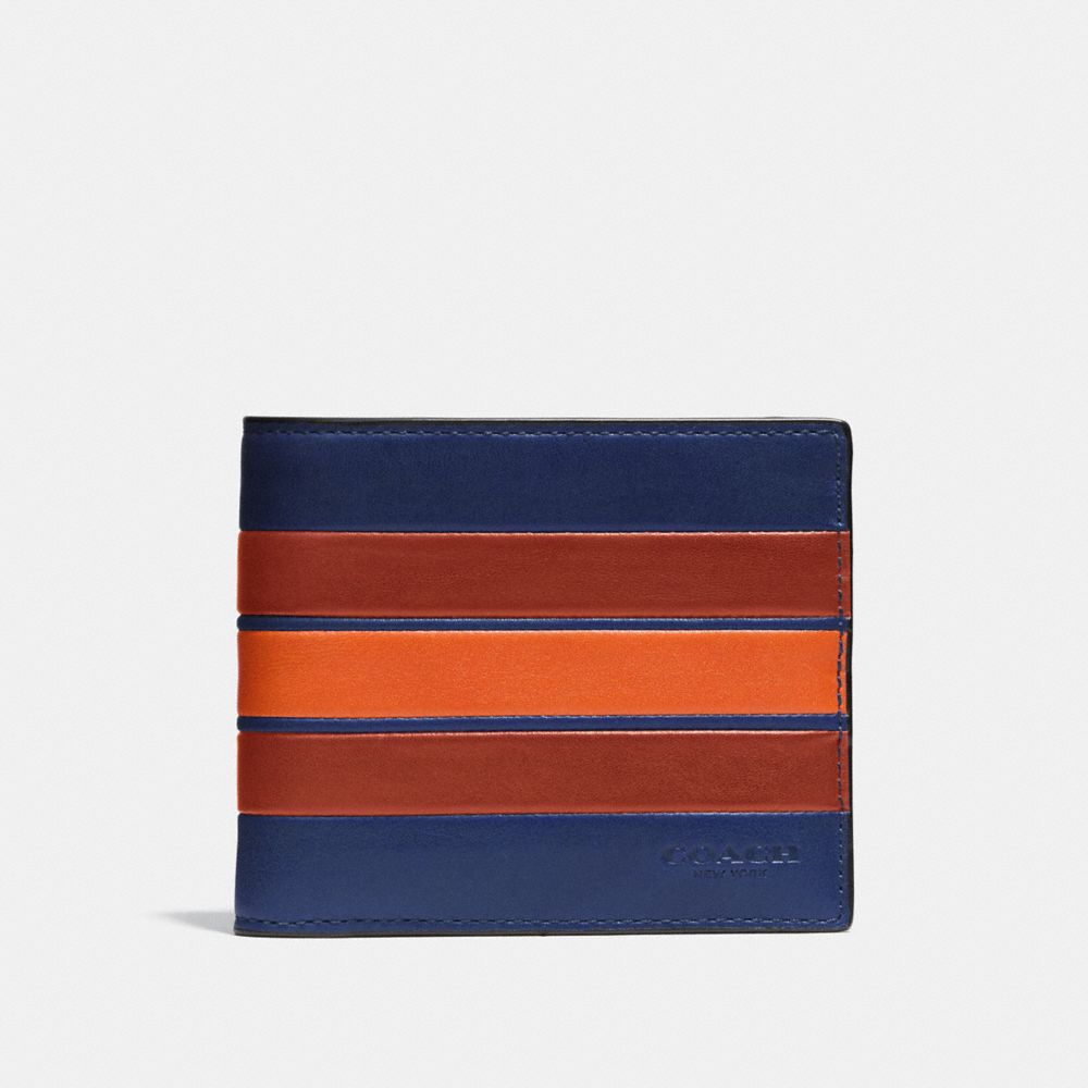 COACH F75331 3-IN-1 WALLET WITH VARSITY STRIPE INDIGO/TERRACOTA