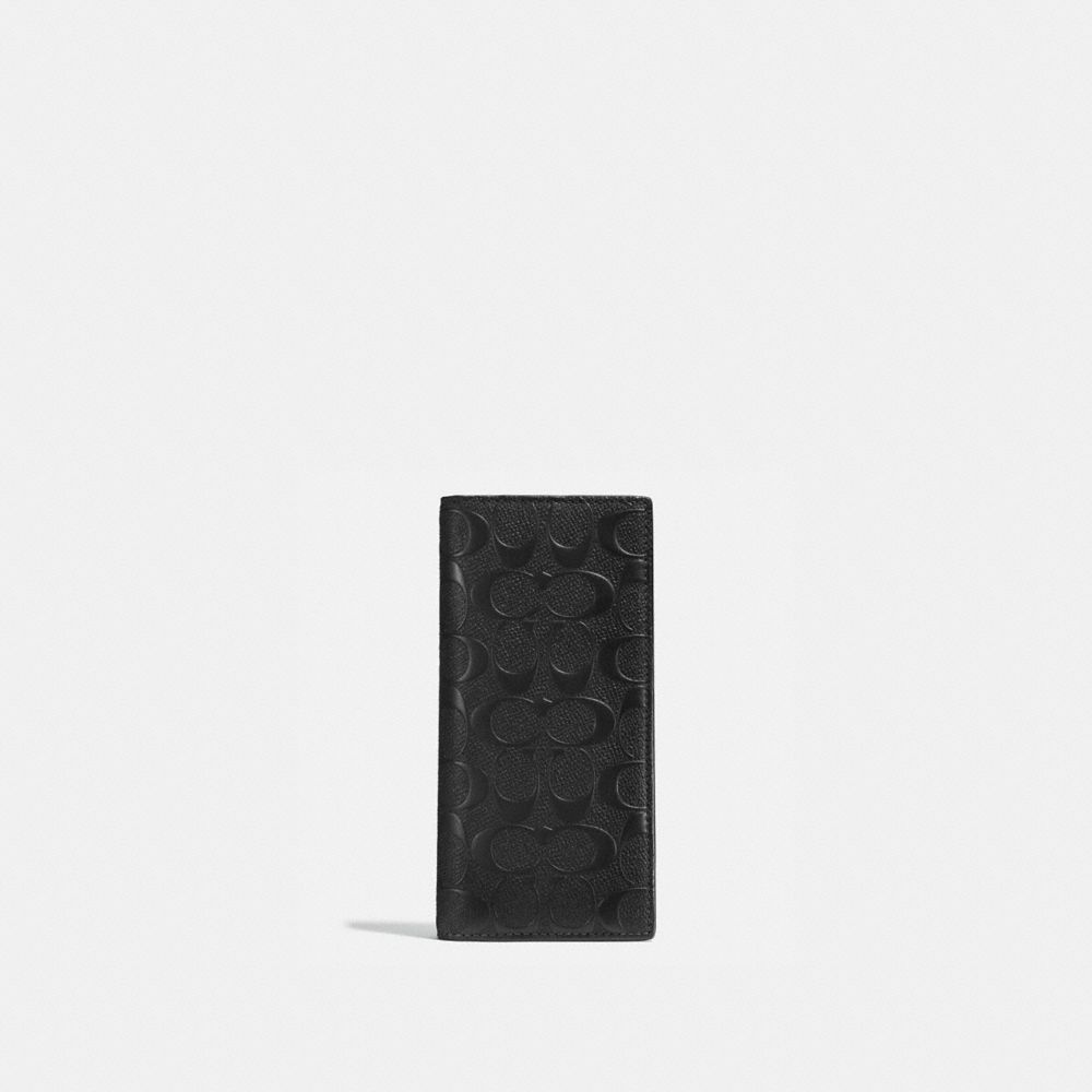 BREAST POCKET WALLET IN SIGNATURE CROSSGRAIN LEATHER - BLACK - COACH F75365