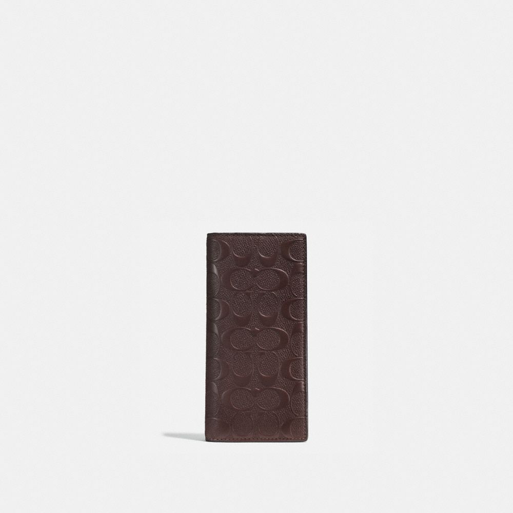 BREAST POCKET WALLET IN SIGNATURE CROSSGRAIN LEATHER - MAHOGANY - COACH F75365