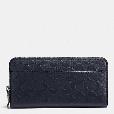 COACH f75372 ACCORDION WALLET IN SIGNATURE CROSSGRAIN LEATHER MIDNIGHT NAVY