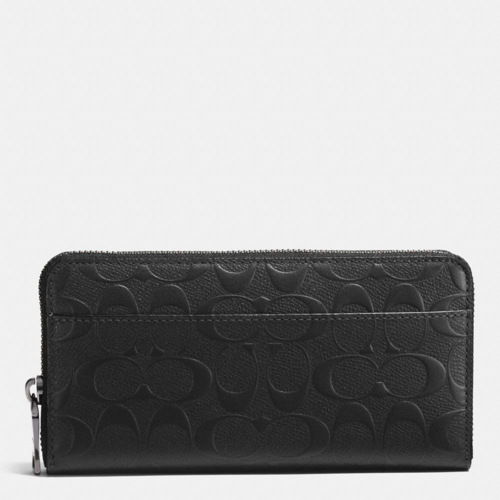 COACH ACCORDION WALLET IN SIGNATURE CROSSGRAIN LEATHER - BLACK - F75372