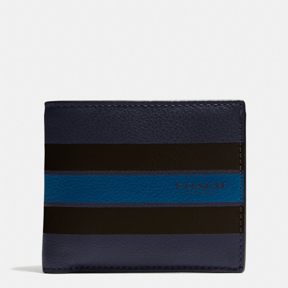 COIN WALLET IN VARSITY LEATHER - f75394 - MIDNIGHT NAVY