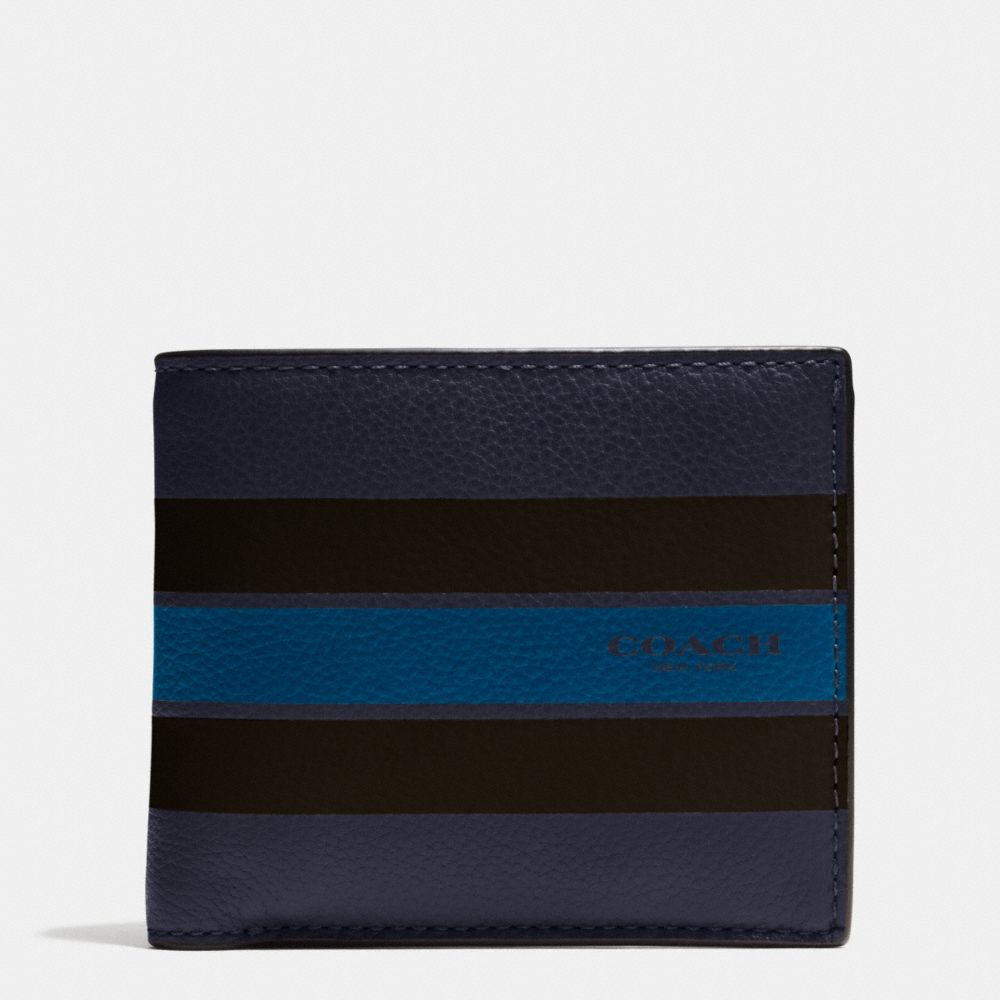 COACH f75394 COIN WALLET IN VARSITY LEATHER MIDNIGHT NAVY