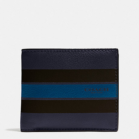 COACH F75394 COIN WALLET IN VARSITY LEATHER MIDNIGHT-NAVY