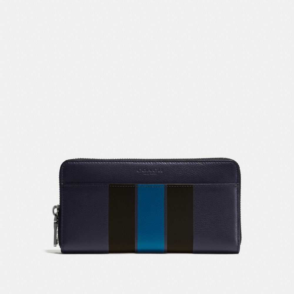 COACH F75395 Accordion Wallet In Varsity Leather MIDNIGHT NAVY