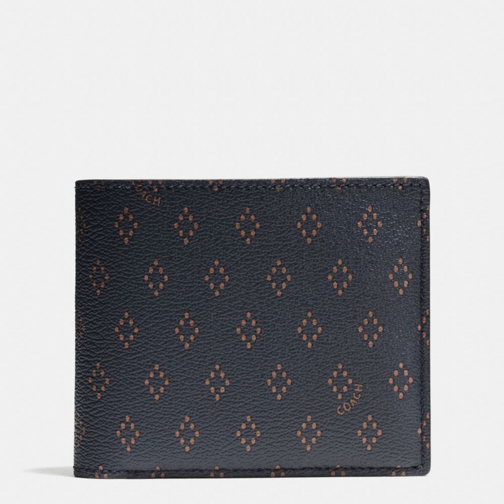 COMPACT ID WALLET IN FOULARD PRINT COATED CANVAS - f75404 - DIAMOND FOULARD