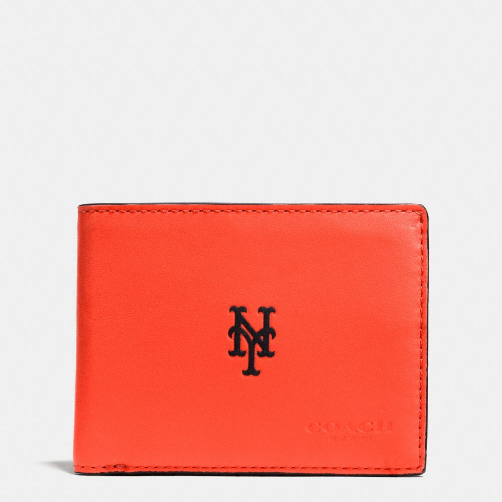 COACH F75435 MLB SLIM BILLFOLD WALLET NY-METS