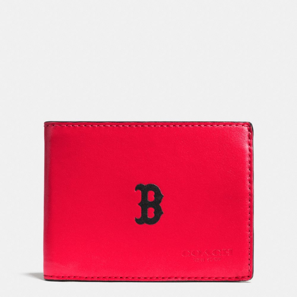 COACH F75435 - MLB SLIM BILLFOLD WALLET BOS RED SOX