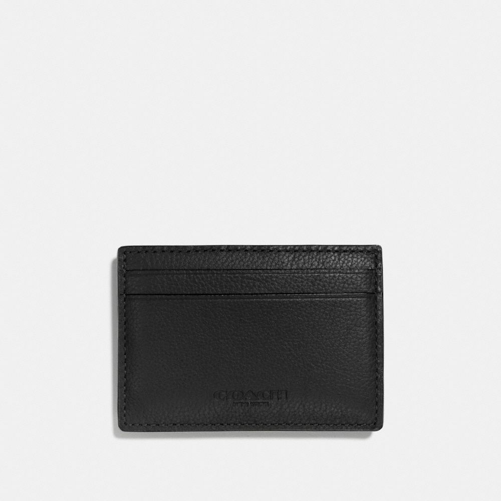 COACH F75459 Money Clip Card Case In Calf Leather BLACK