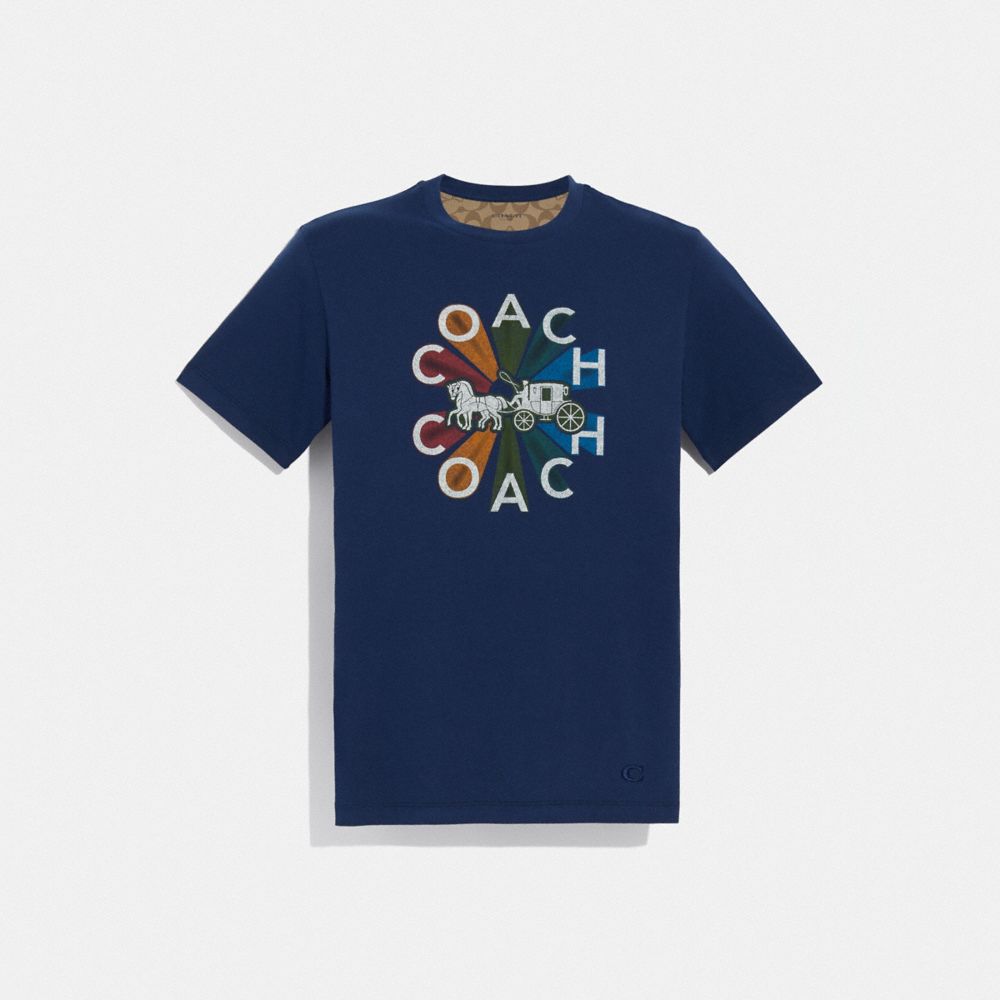 COACH COACH GRAPHIC T-SHIRT - NAVY - F75712