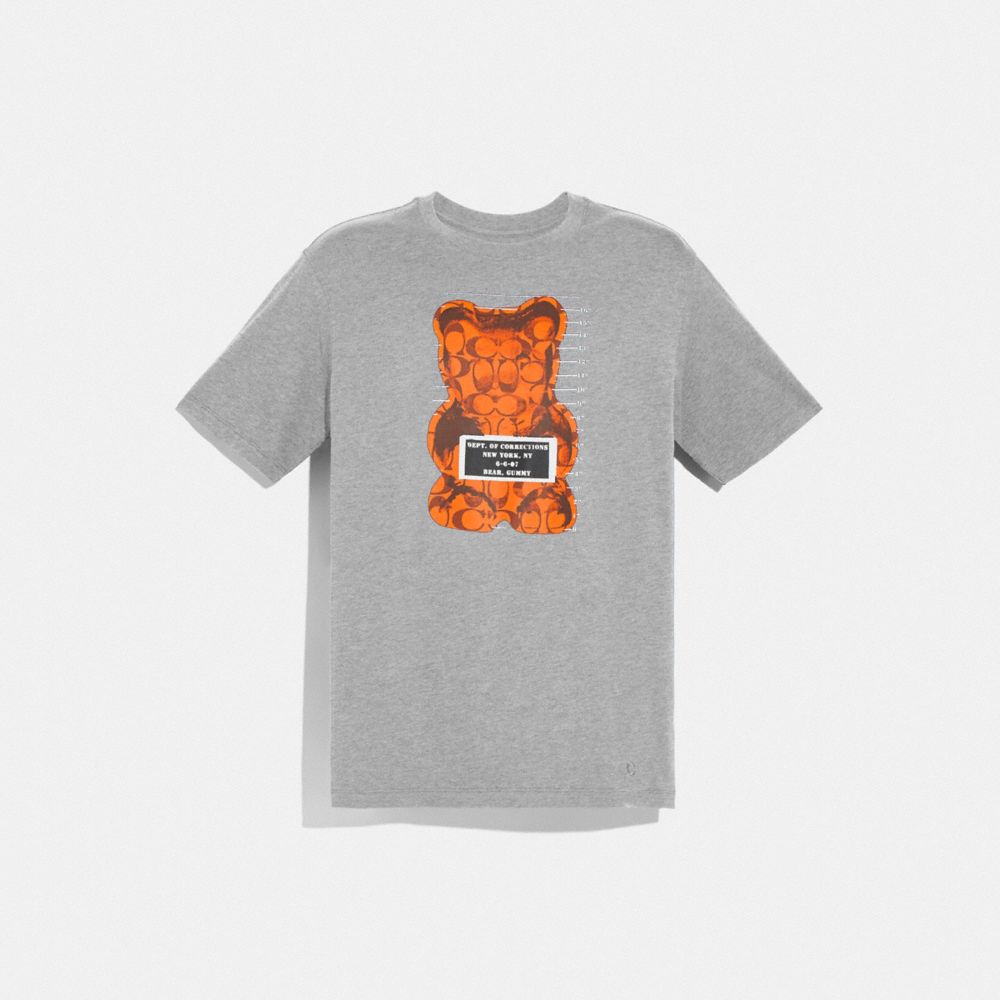 COACH VANDAL GUMMY T-SHIRT - HEATHER GREY - F75718