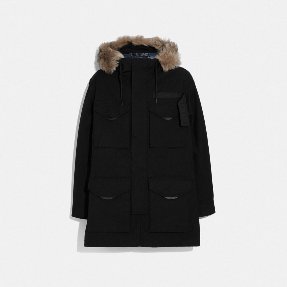 COACH 3-IN-1 PARKA WITH SHEARLING - BLACK - F75765