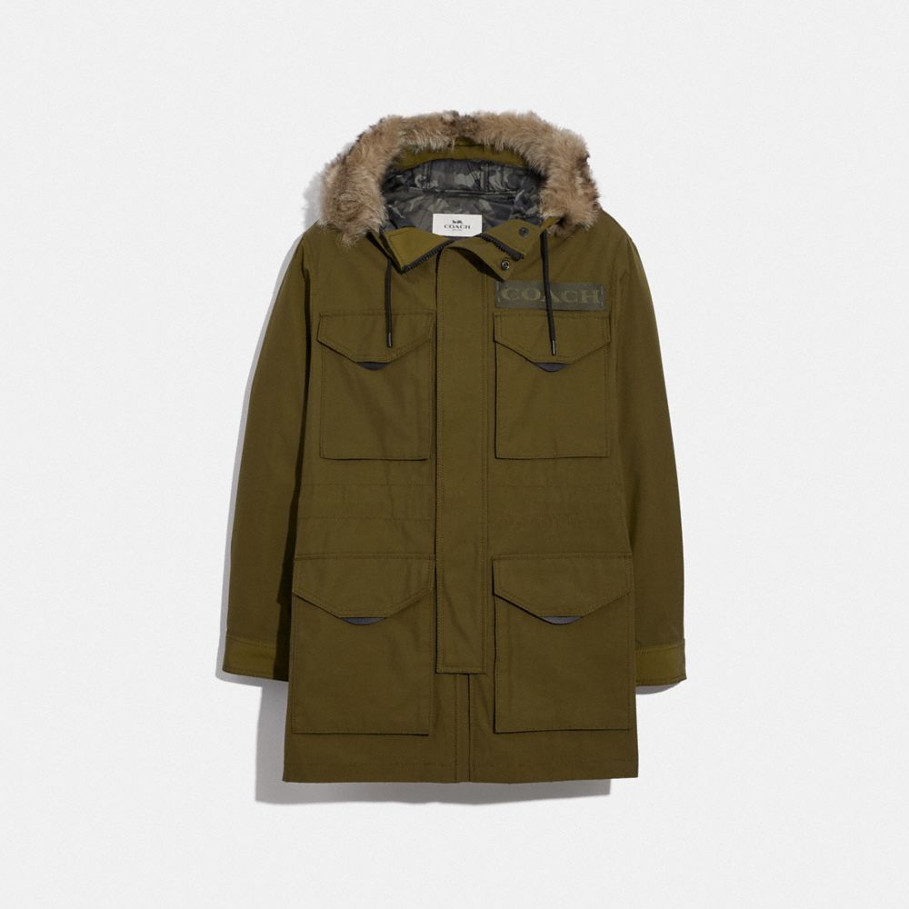 COACH 3-IN-1 PARKA WITH SHEARLING - OLIVE - F75765