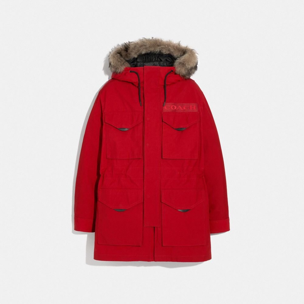 COACH 3-IN-1 PARKA WITH SHEARLING - RED - F75765