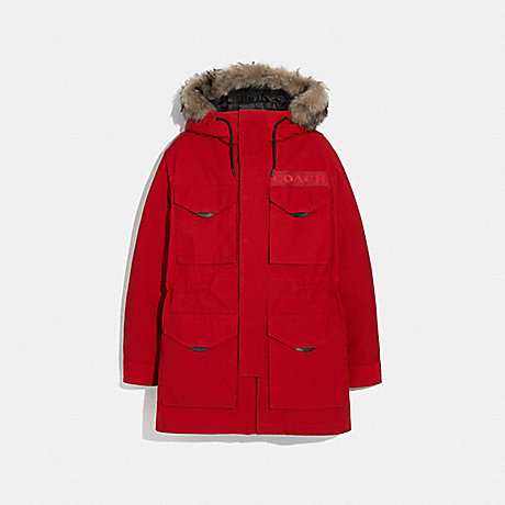 COACH 3-IN-1 PARKA WITH SHEARLING - RED - F75765