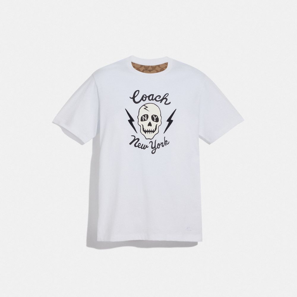 COACH F75766 Skull T-shirt WHITE