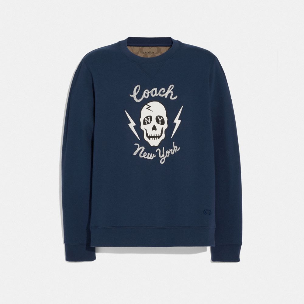 COACH SKULL SWEATSHIRT - NAVY - F75767