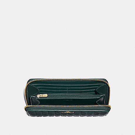 COACH F75802 ACCORDION ZIP WALLET WITH QUILTING IM/EVERGREEN