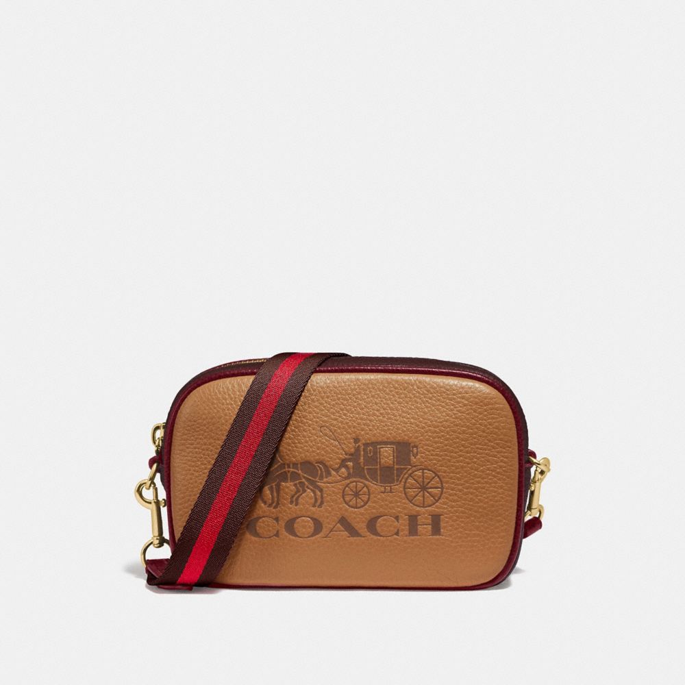 COACH F75907 JES CONVERTIBLE BELT BAG IN COLORBLOCK LIGHT SADDLE/GOLD